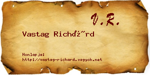 Vastag Richárd névjegykártya